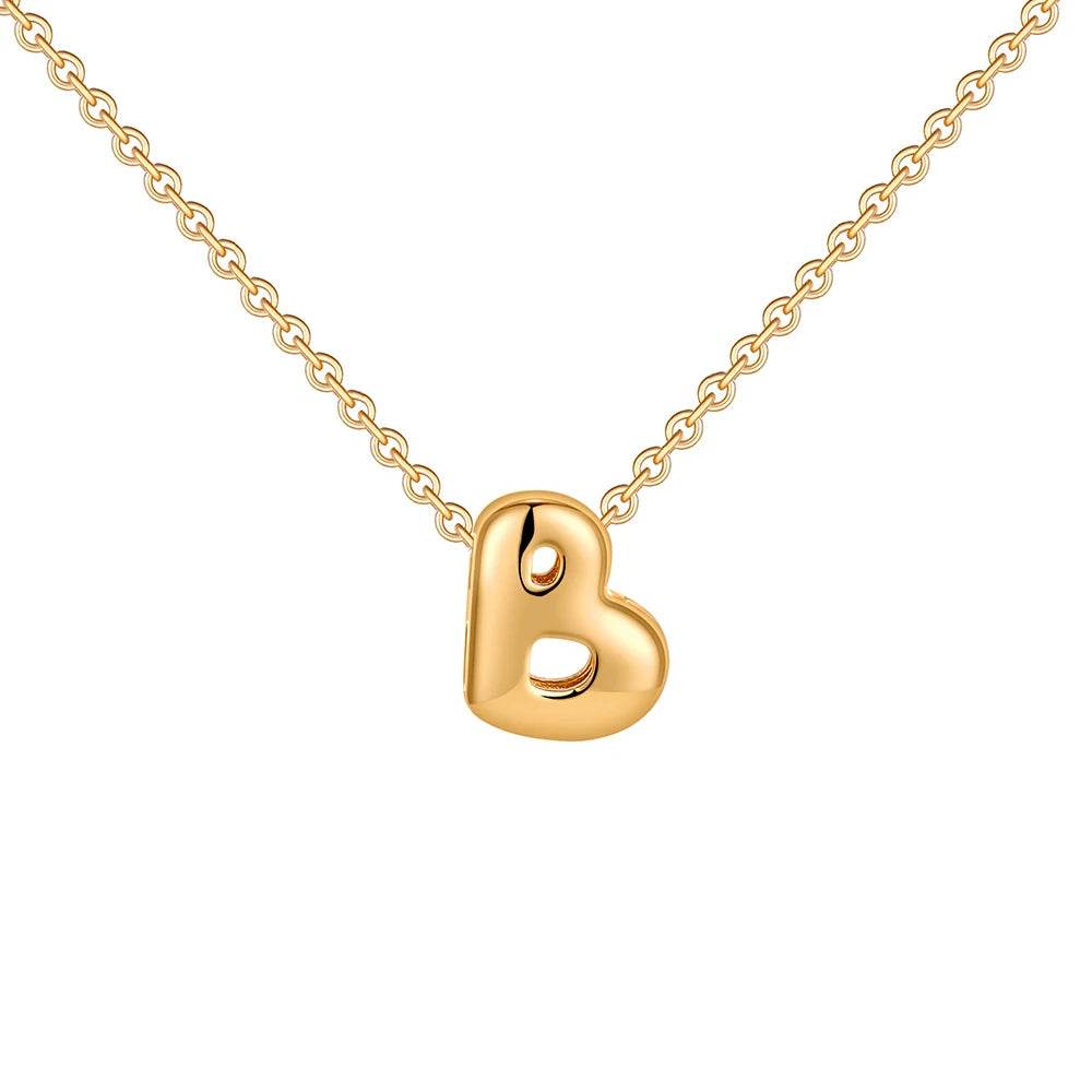 Dainty Mini Bubble Letter Necklace - RIYOVA Jewelry