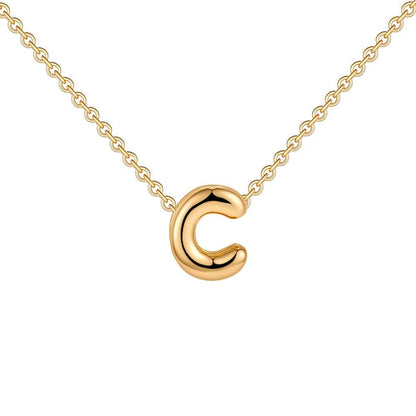 Dainty Mini Bubble Letter Necklace - RIYOVA Jewelry