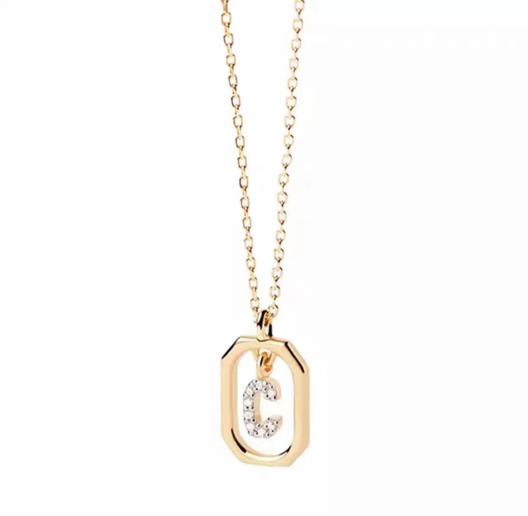 Roman Initial Pendant Necklace - RIYOVA Jewelry