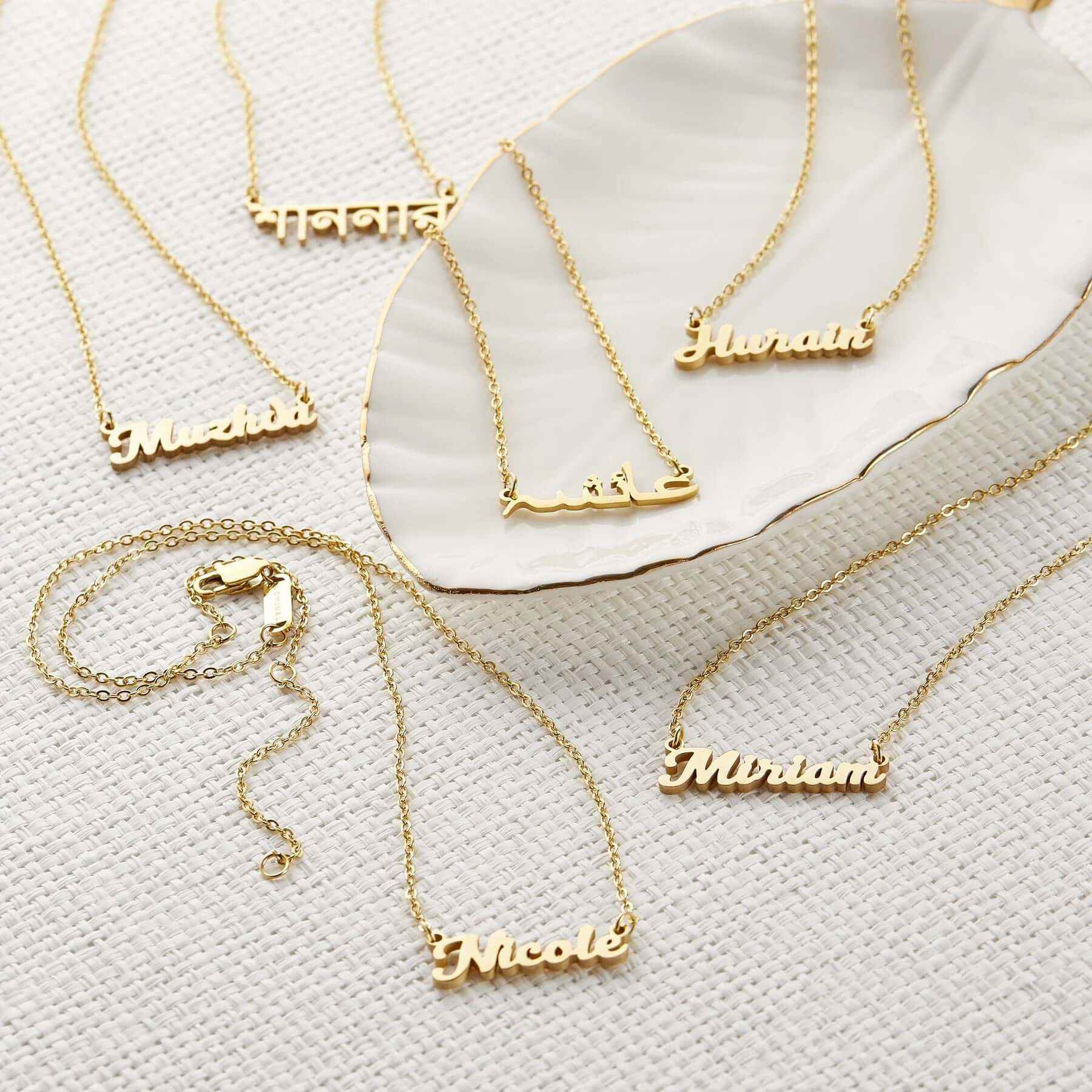 RIYOVA Custom Name Necklace in Any Language - RIYOVA Jewelry