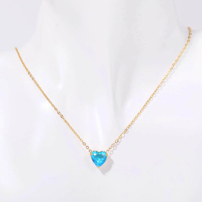 Birthstone Heart Necklace - RIYOVA Jewelry