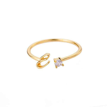 Carta A-Z Initial Rings - RIYOVA Jewelry