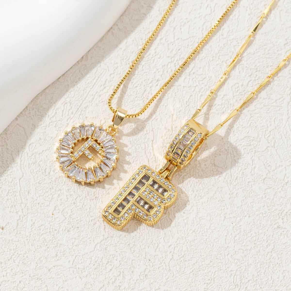 Hana Twin Sparkling Initial Necklace - RIYOVA Jewelry