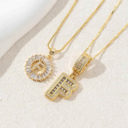 Hana Twin Sparkling Initial Necklace - RIYOVA Jewelry