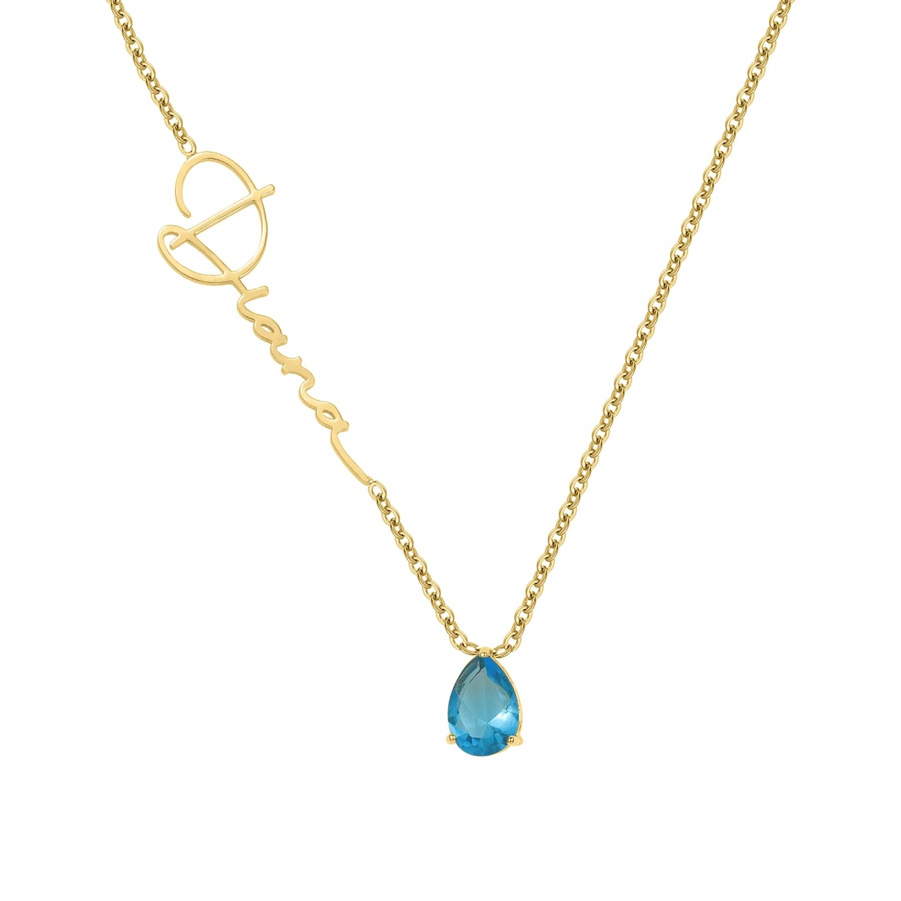 Custom Alexandrite Birthstone Name Necklace - RIYOVA Jewelry