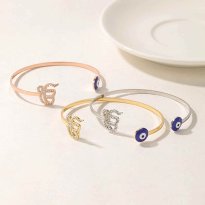 Ek Onkar Evil Eye Cuff Bracelet - RIYOVA Jewelry