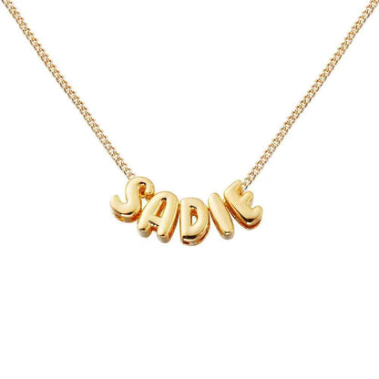 Custom Bubble Letter Name Necklace - RIYOVA Jewelry