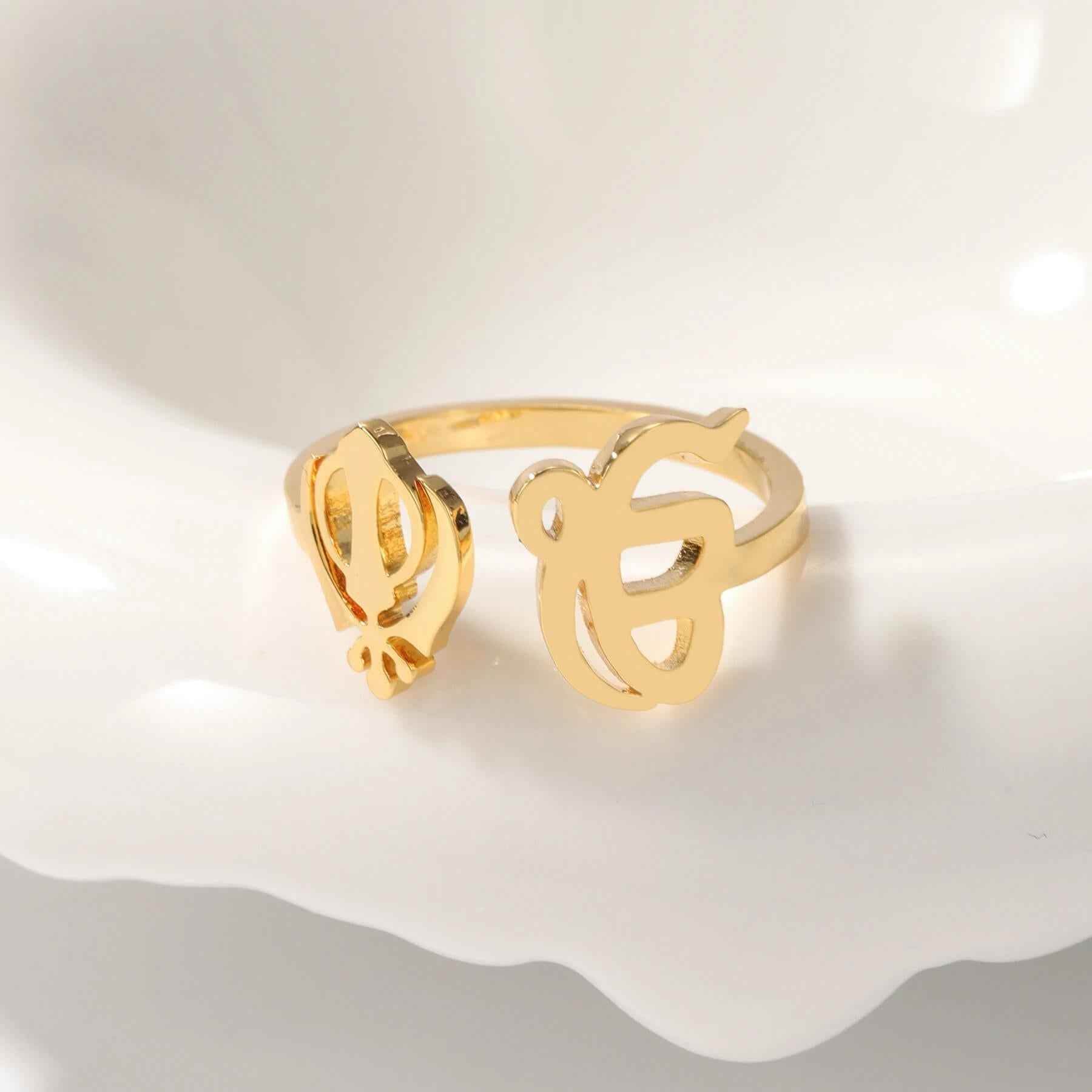 Ek Onkar Khanda Unity Ring - RIYOVA Jewelry