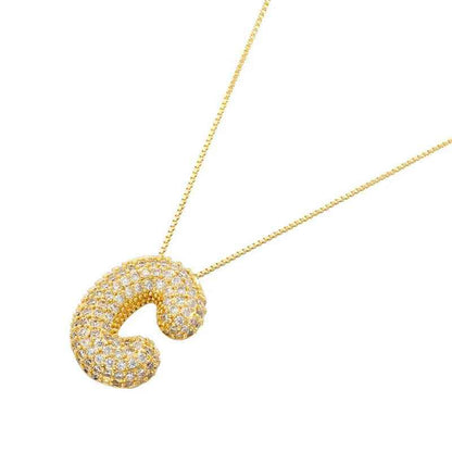 Infinity Puff Letter Necklace - RIYOVA Jewelry