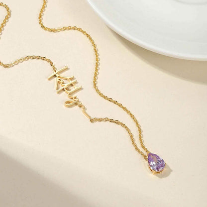 Custom Alexandrite Birthstone Name Necklace - RIYOVA Jewelry