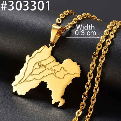 Historic Punjab Map Necklace – Pre-1947 Edition - RIYOVA Jewelry