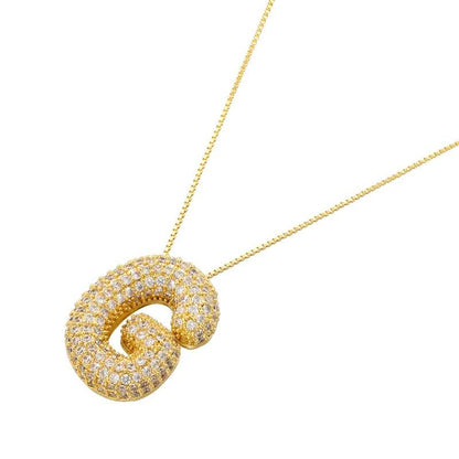 Infinity Puff Letter Necklace - RIYOVA Jewelry