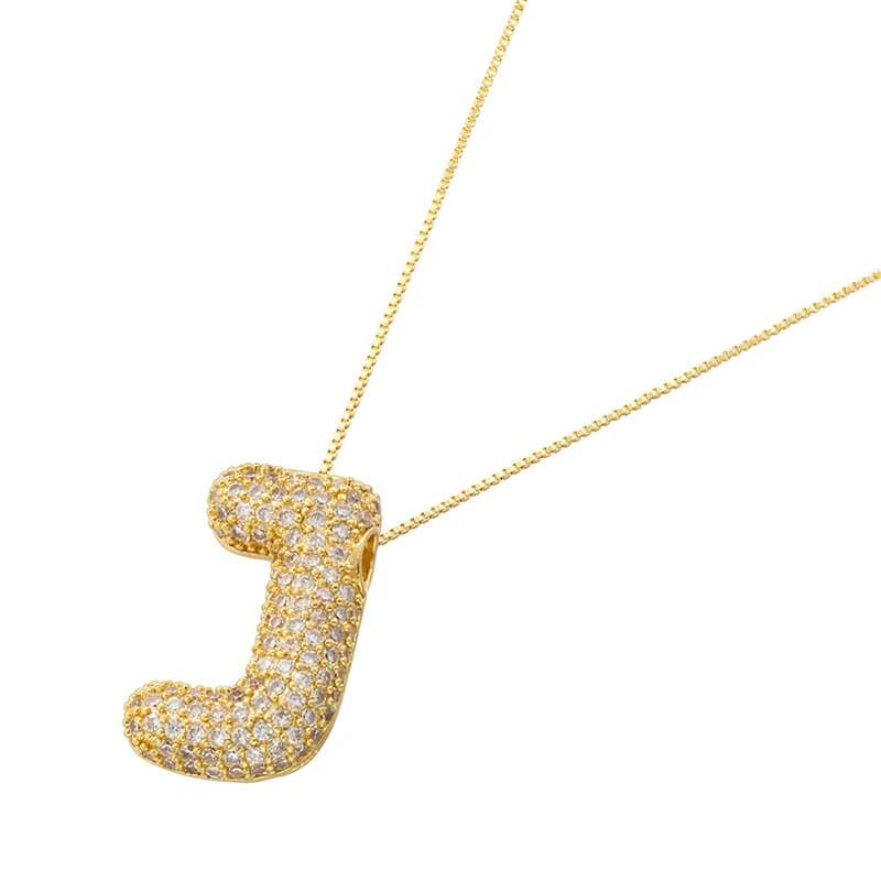 Infinity Puff Letter Necklace - RIYOVA Jewelry