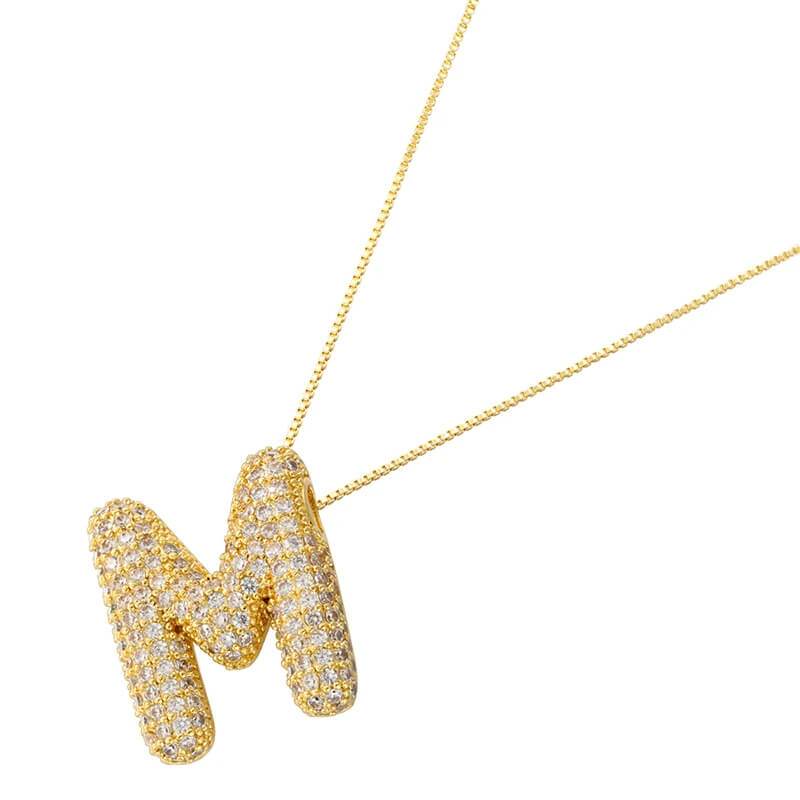 Infinity Puff Letter Necklace - RIYOVA Jewelry