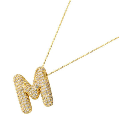 Infinity Puff Letter Necklace - RIYOVA Jewelry