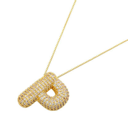 Infinity Puff Letter Necklace - RIYOVA Jewelry