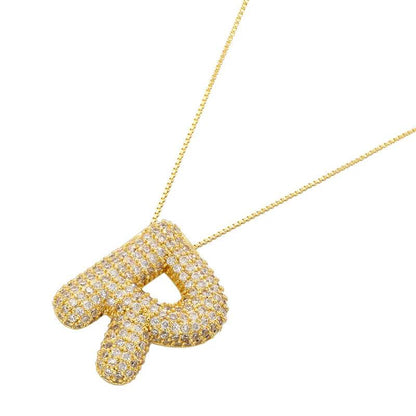 Infinity Puff Letter Necklace - RIYOVA Jewelry