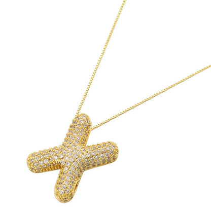 Infinity Puff Letter Necklace - RIYOVA Jewelry
