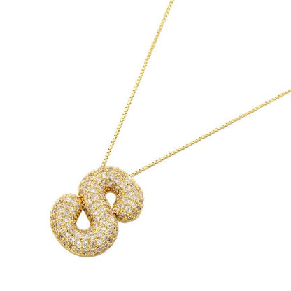 Infinity Puff Letter Necklace - RIYOVA Jewelry