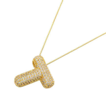 Infinity Puff Letter Necklace - RIYOVA Jewelry