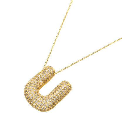 Infinity Puff Letter Necklace - RIYOVA Jewelry