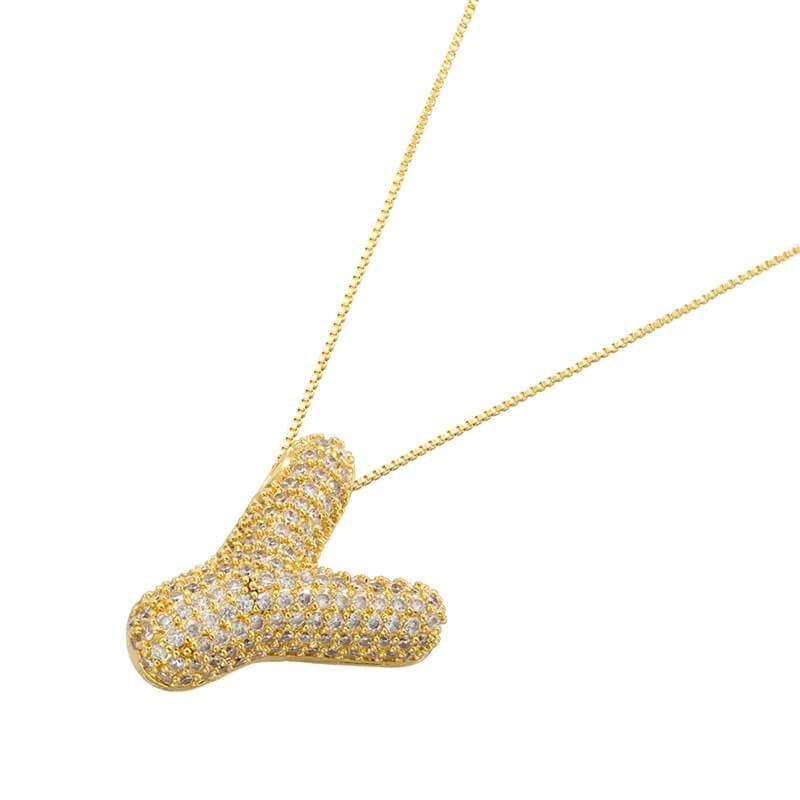 Infinity Puff Letter Necklace - RIYOVA Jewelry
