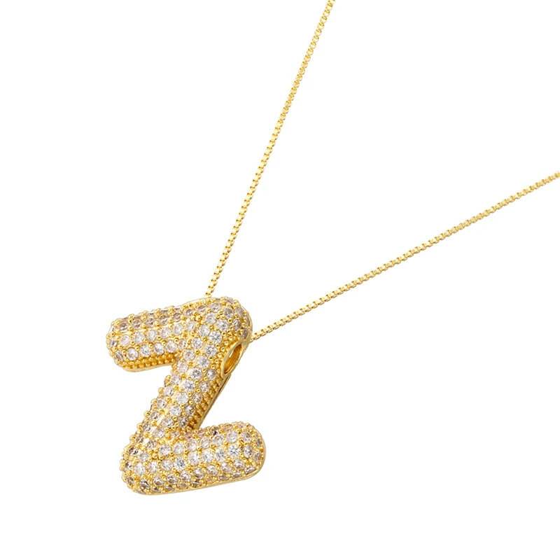Infinity Puff Letter Necklace - RIYOVA Jewelry