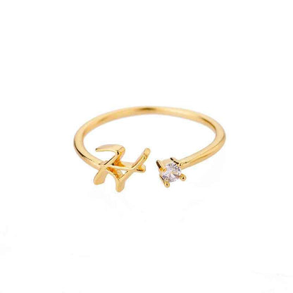 Carta A-Z Initial Rings - RIYOVA Jewelry