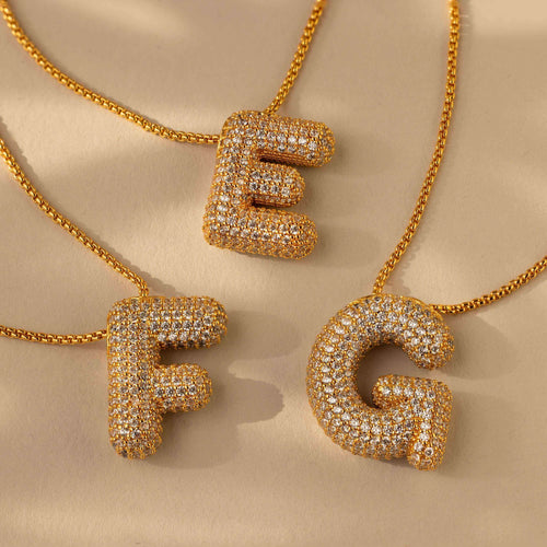 Infinity Puff Letter Necklace - RIYOVA Jewelry