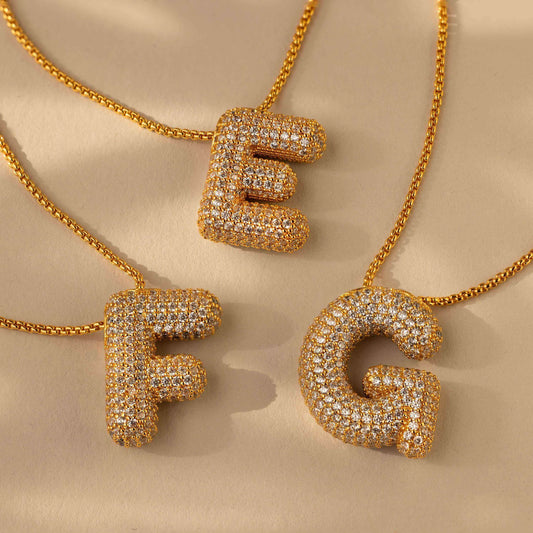 Infinity Puff Letter Necklace - RIYOVA Jewelry