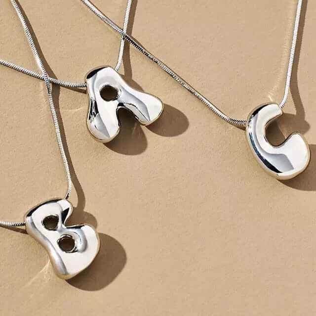 Yumi Bubble Initial Necklace - RIYOVA Jewelry