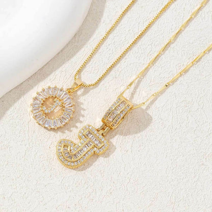 Hana Twin Sparkling Initial Necklace - RIYOVA Jewelry