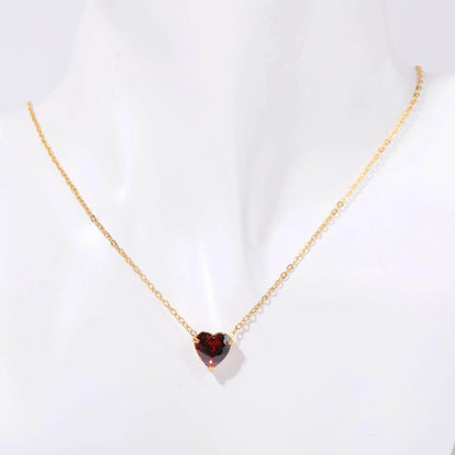 Birthstone Heart Necklace - RIYOVA Jewelry