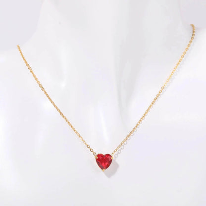Birthstone Heart Necklace - RIYOVA Jewelry
