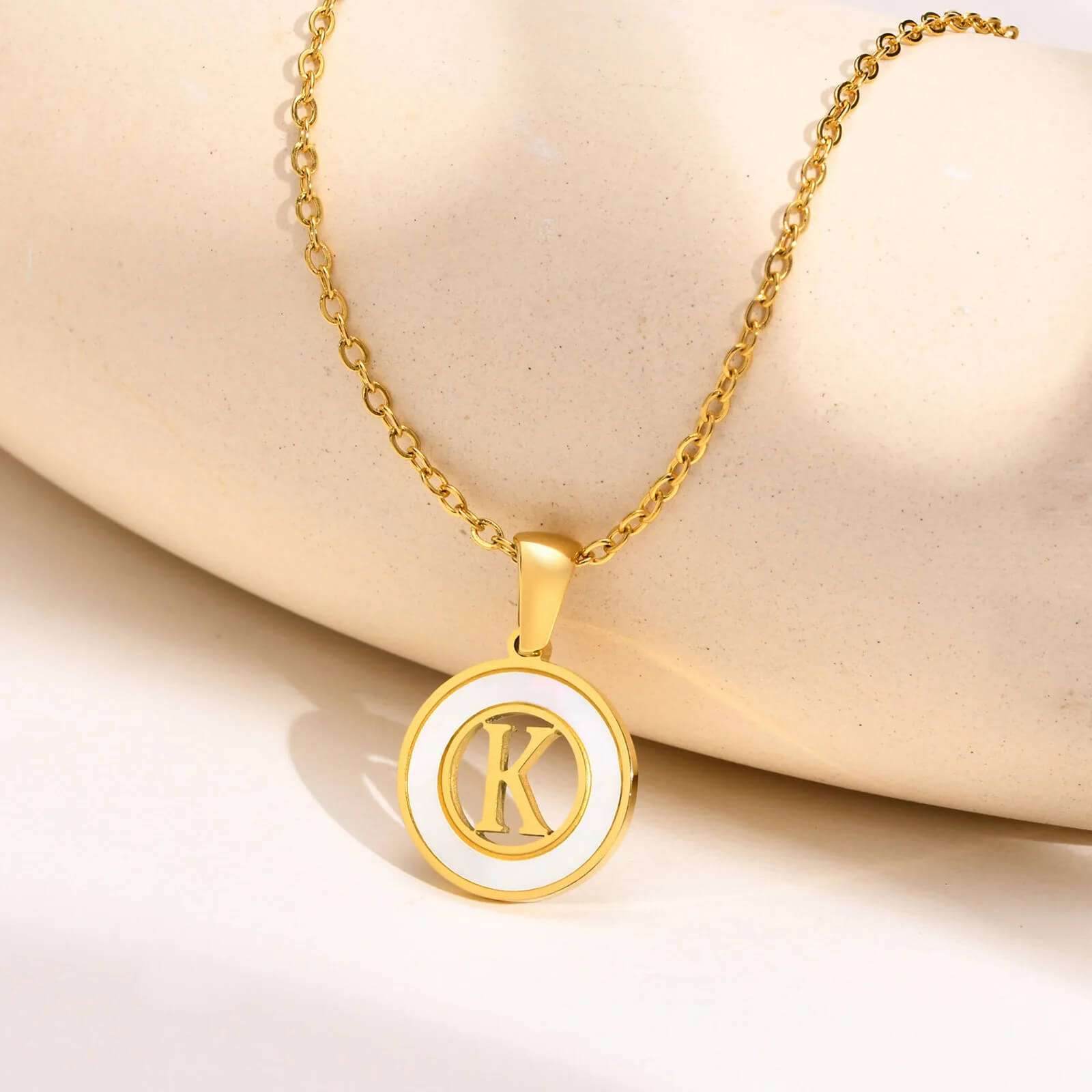 Ash Initial Pendant Necklace - RIYOVA Jewelry