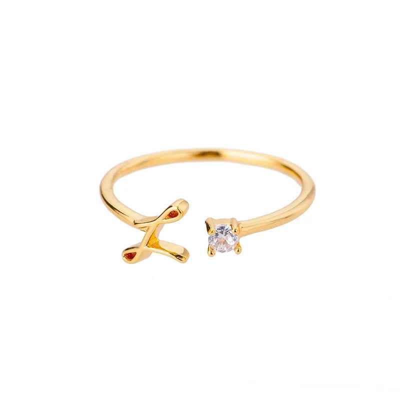 Carta A-Z Initial Rings - RIYOVA Jewelry