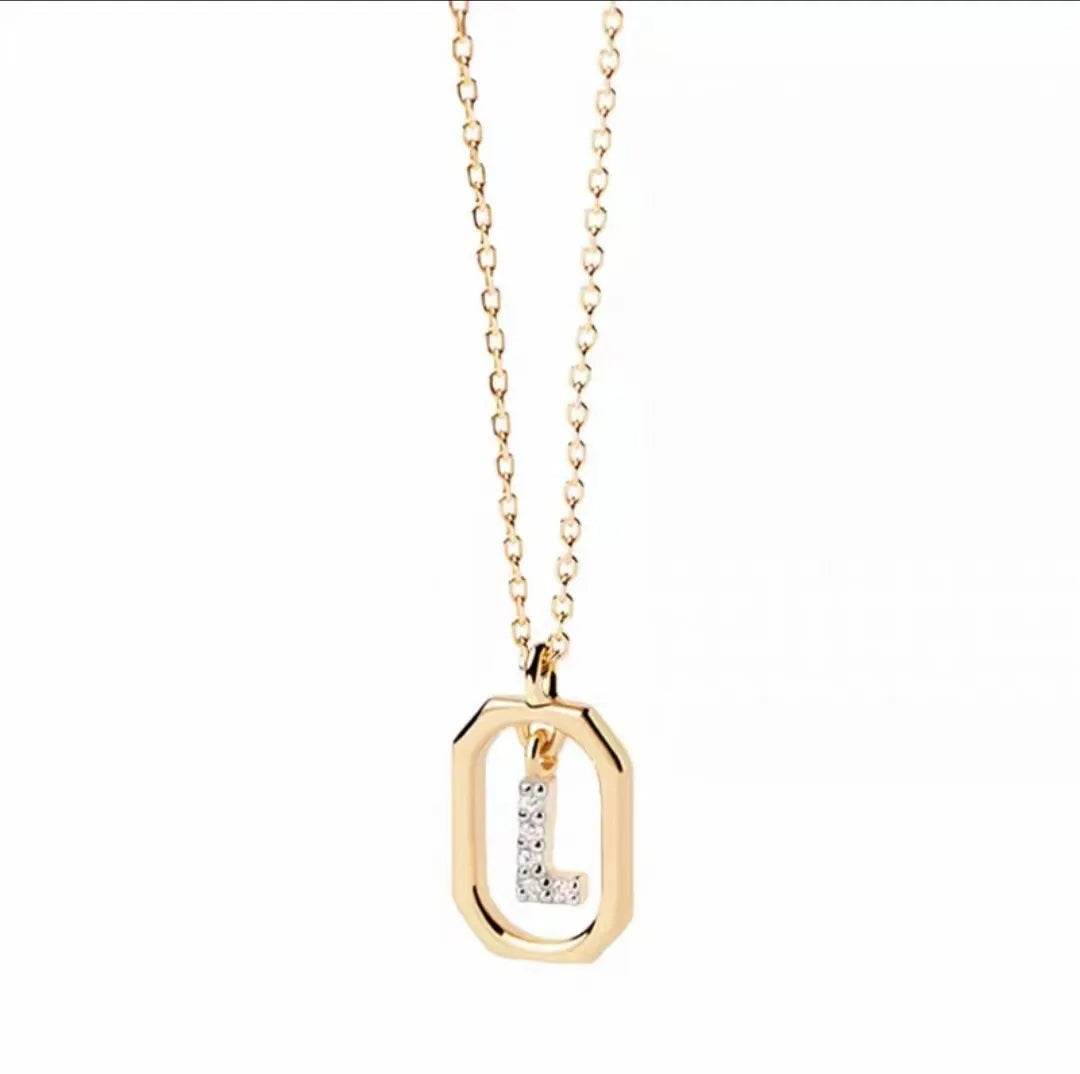 Roman Initial Pendant Necklace - RIYOVA Jewelry