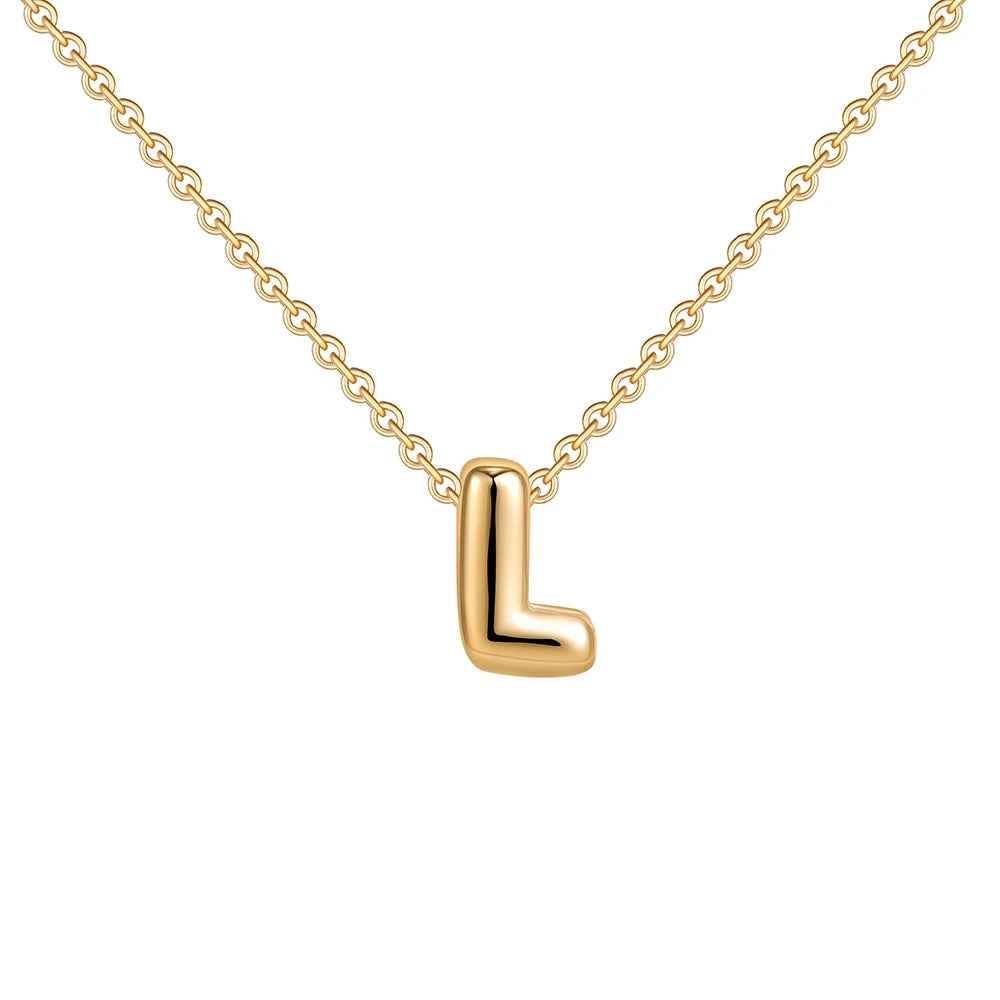 Dainty Mini Bubble Letter Necklace - RIYOVA Jewelry