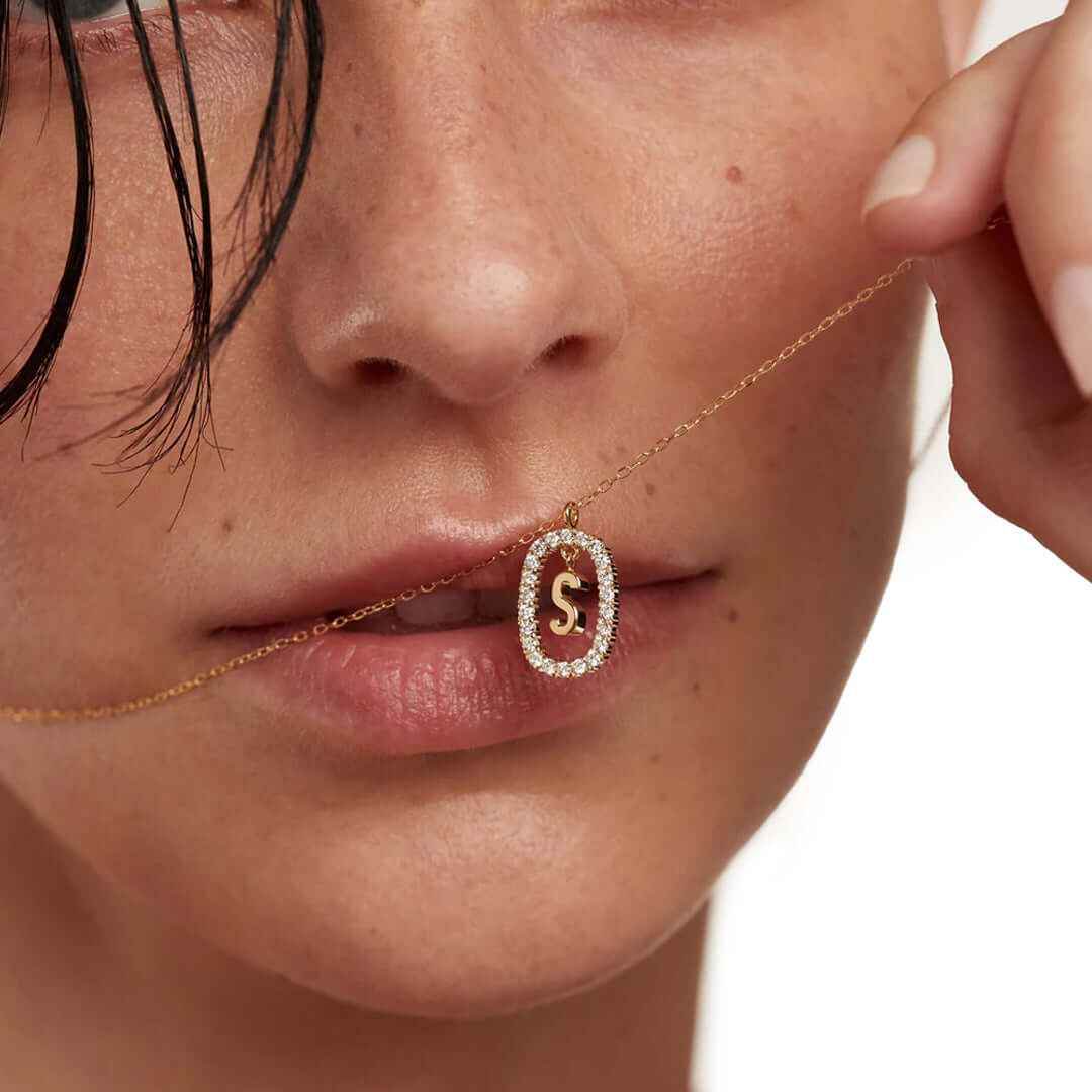 Elena Radiant Initial Necklace - RIYOVA Jewelry