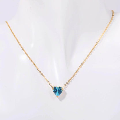 Birthstone Heart Necklace - RIYOVA Jewelry