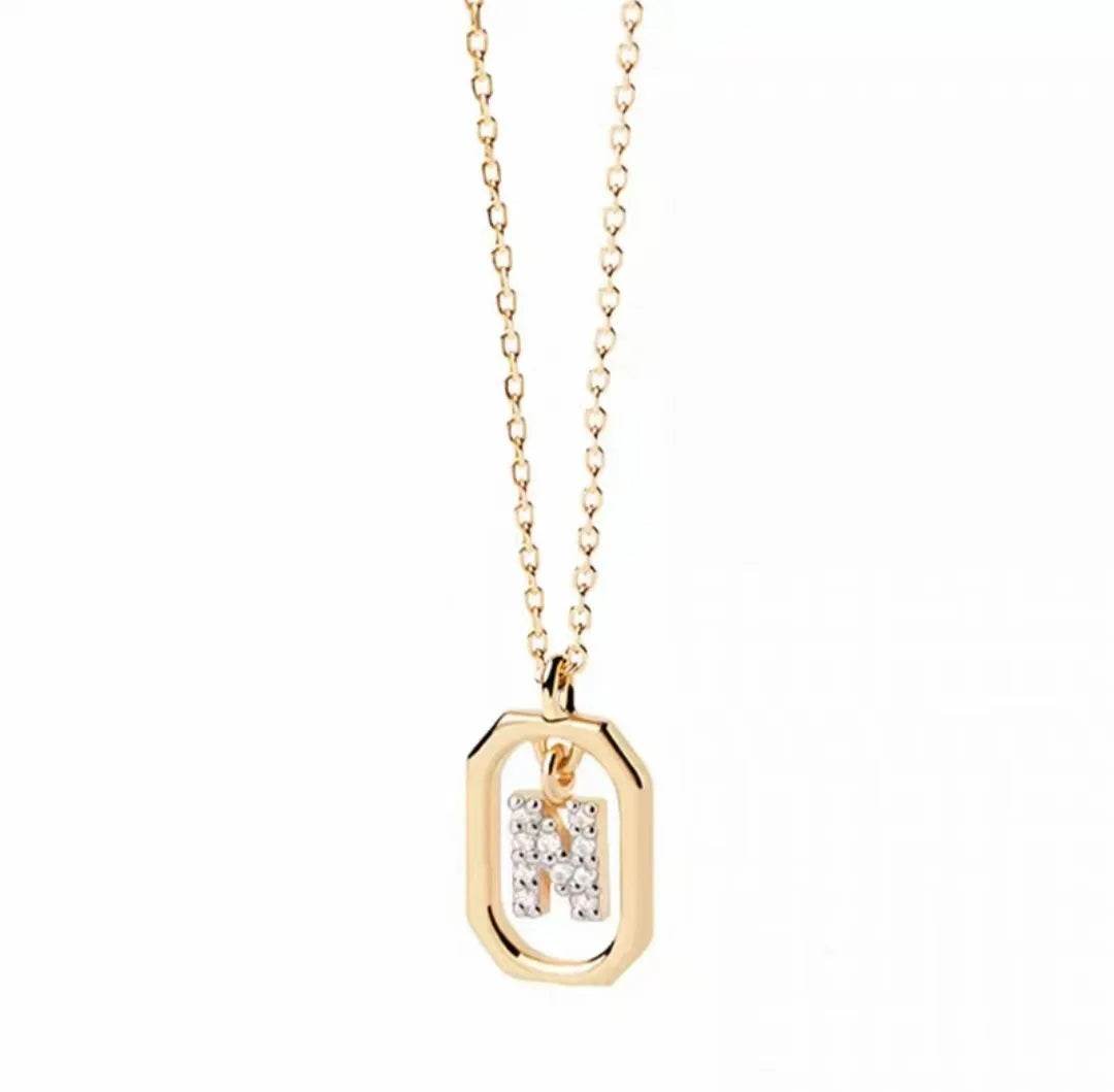 Roman Initial Pendant Necklace - RIYOVA Jewelry