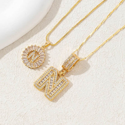 Hana Twin Sparkling Initial Necklace - RIYOVA Jewelry