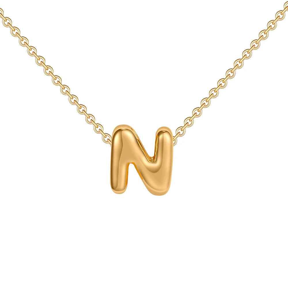 Dainty Mini Bubble Letter Necklace - RIYOVA Jewelry
