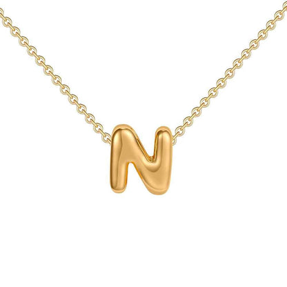 Dainty Mini Bubble Letter Necklace - RIYOVA Jewelry