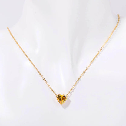 Birthstone Heart Necklace - RIYOVA Jewelry