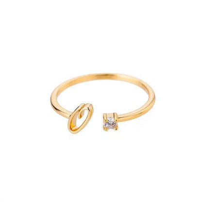Carta A-Z Initial Rings - RIYOVA Jewelry