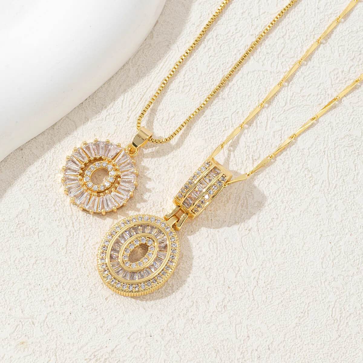 Hana Twin Sparkling Initial Necklace - RIYOVA Jewelry