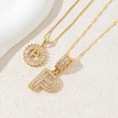 Hana Twin Sparkling Initial Necklace - RIYOVA Jewelry