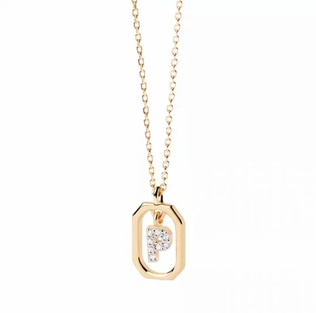 Roman Initial Pendant Necklace - RIYOVA Jewelry