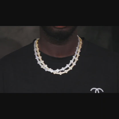 925 Iced Out Cross Star Tennis Chain – Moissanite Edition